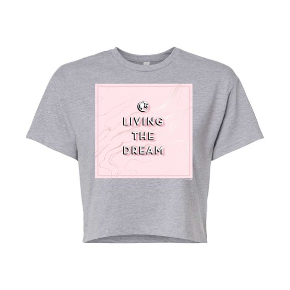 Barbie - Living The Dream - Juniors Cropped Graphic T-Shirt