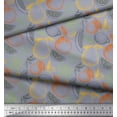 thumbnail image 2 of Soimoi Grey Rayon Crepe Fabric Mix Fruits Print Fabric by Yard 46 Inch Wide, 2 of 3