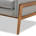 thumbnail image 5 of Bowery Hill Mid-Century Velvet Fabric Upholstered and Brown Finished Wood Chair, 5 of 8