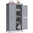 thumbnail image 1 of ZZJYY Floor Storage Cabinet, Freestanding Storage Unit with 4 Doors, Adjustable Shelves, 11.8 x 23.6 x 43.3 Inches, for Entryway, Bathroom, Dove Gray, 1 of 6