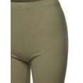thumbnail image 4 of A2Y Women's Basic Solid Premium Cotton Mid Thigh High Rise Biker Bermuda Shorts Khaki 1XL, 4 of 5