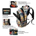 thumbnail image 5 of FORMRS Kids School Backpack Elementary Student Unisex Travel Bookbag with Reflective Stripes, Red Japanese Floral Pattern, 5 of 7
