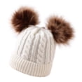 thumbnail image 4 of Baby Warm Knit Hat Infant Pom Pom Beanie Fotografía Fur Ski Cap White Sunnimix Gorro de punto de invierno para bebés, 4 of 8