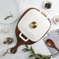 thumbnail image 5 of Smith & Clark 4 Quart Enameled Cast Iron Square Dutch Oven Pot with Lid for Baking Cooking, White, 5 of 22