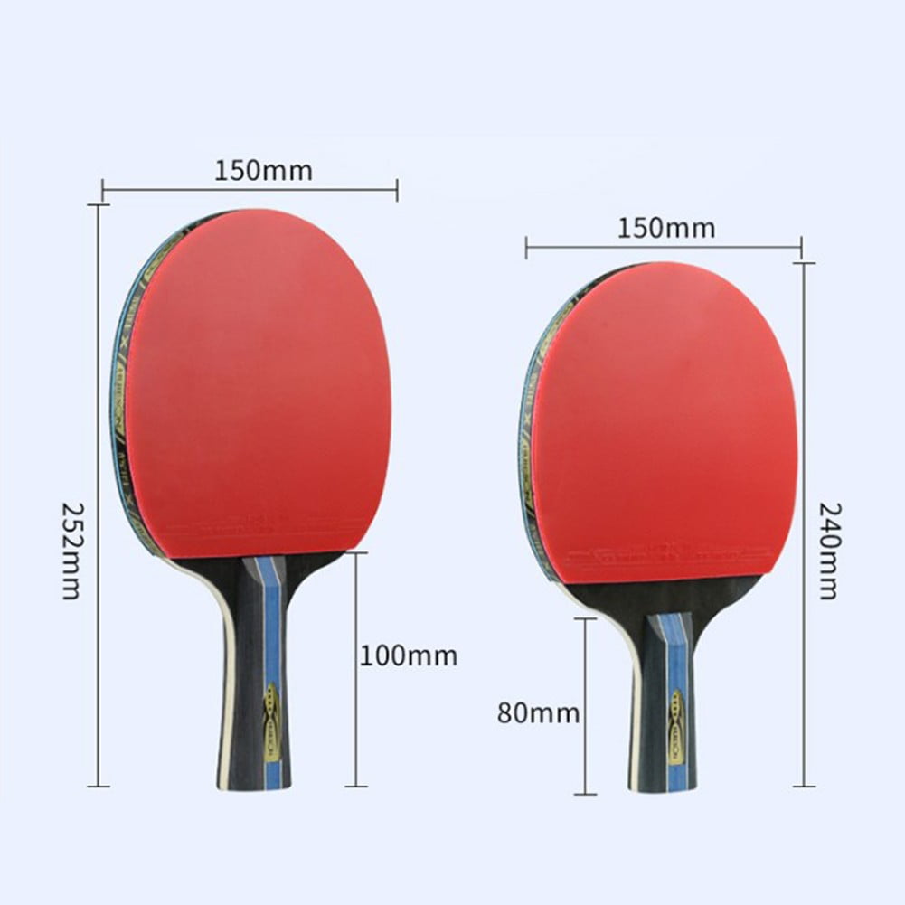 Splihome Perfect for Players of All Levels Our Double Face Pimples in Sticky Rubber Table Tennis Racket with Seven Layer Wood,Long Handle
