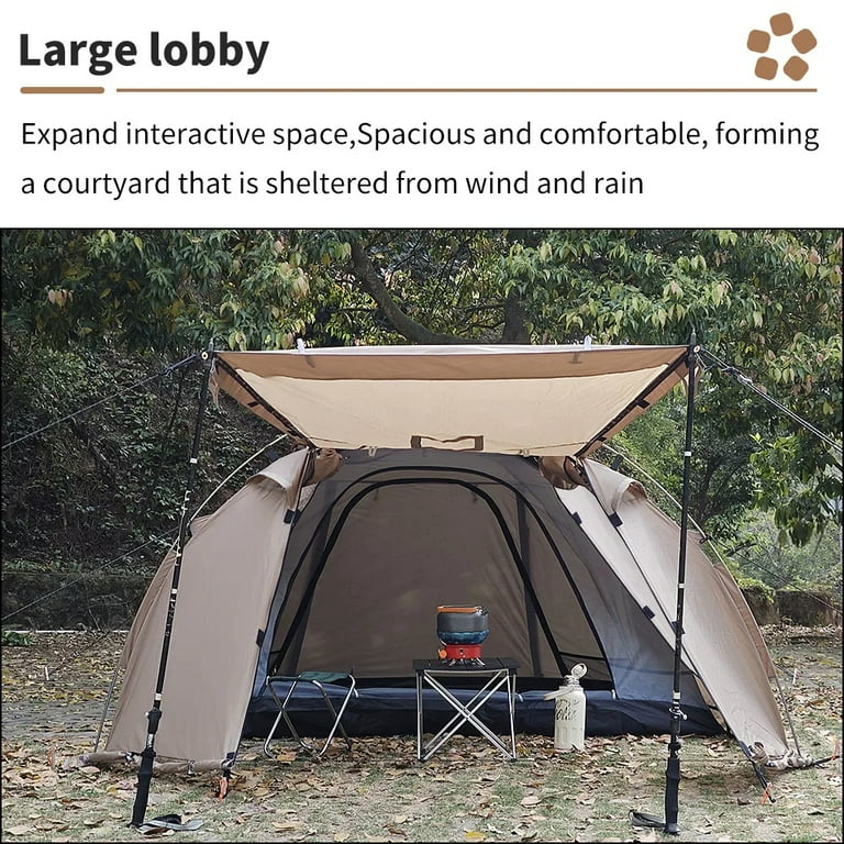 Fireproof Hot Tent 2 Person Waterproof Extend Dome Tent with