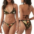 thumbnail image 3 of Lsque Elegant Still Life Roses Pattern Women Two Piece Swimsuit Sexy Swimwear Halter String Triangle Bikini Sets, 3 of 6