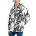 thumbnail image 2 of Naloa Skeleton Book Lover Teenage Zipper Hoodie, Long Sleeve Zip Up Hoodies Casual Jackets Tops for 7-12 Years-Medium, 2 of 6
