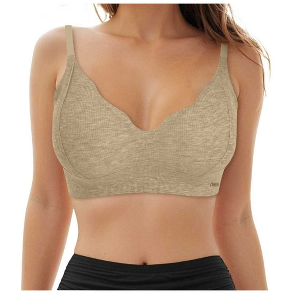 Womens Seamless Bras No Underwire V Mesh Comfort Bralette Full Coverage Push Up Everyday T-Shirt Bra Wireless Bras for Women Padded