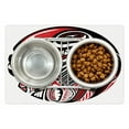 thumbnail image 1 of Tribal Pet Mat for Food and Water, Haida Style Animal Art Wild Eagle and Killer Dog Sharp Teeth Print, Non-Slip Rubber Mat for Dogs and Cats, 18" X 12", by Ambesonne, 1 of 2