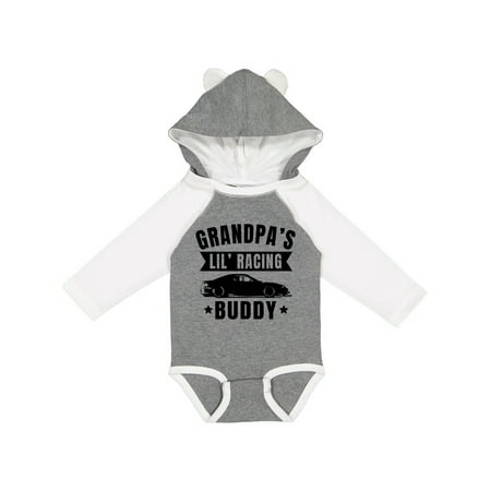 

Inktastic Grandpas Lil Racing Buddy Gift Baby Boy or Baby Girl Long Sleeve Bodysuit