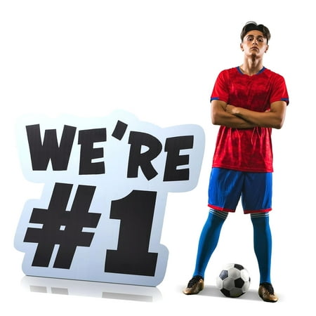 HYKE 4 ft We' Cardboard Cutout Stand Life Size Sports Team Party Decorations Hockey Baseball Day Backdrop Photo Props Standup for Sports Theme