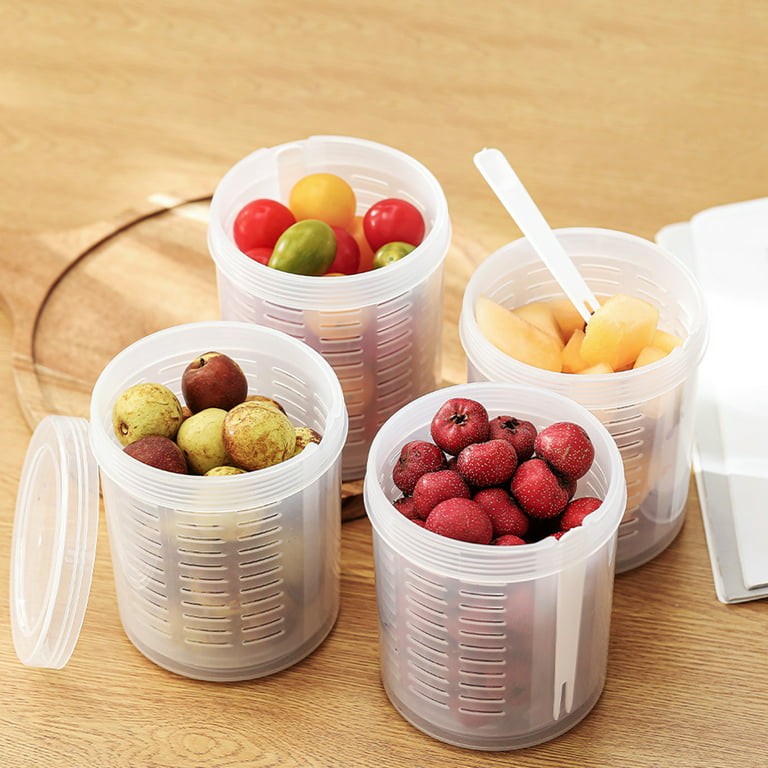 Pickle Jar with Strainer Insert，Fruits Storage Container,Food Grade  Material,Keep Food Dry and Original,800ML 