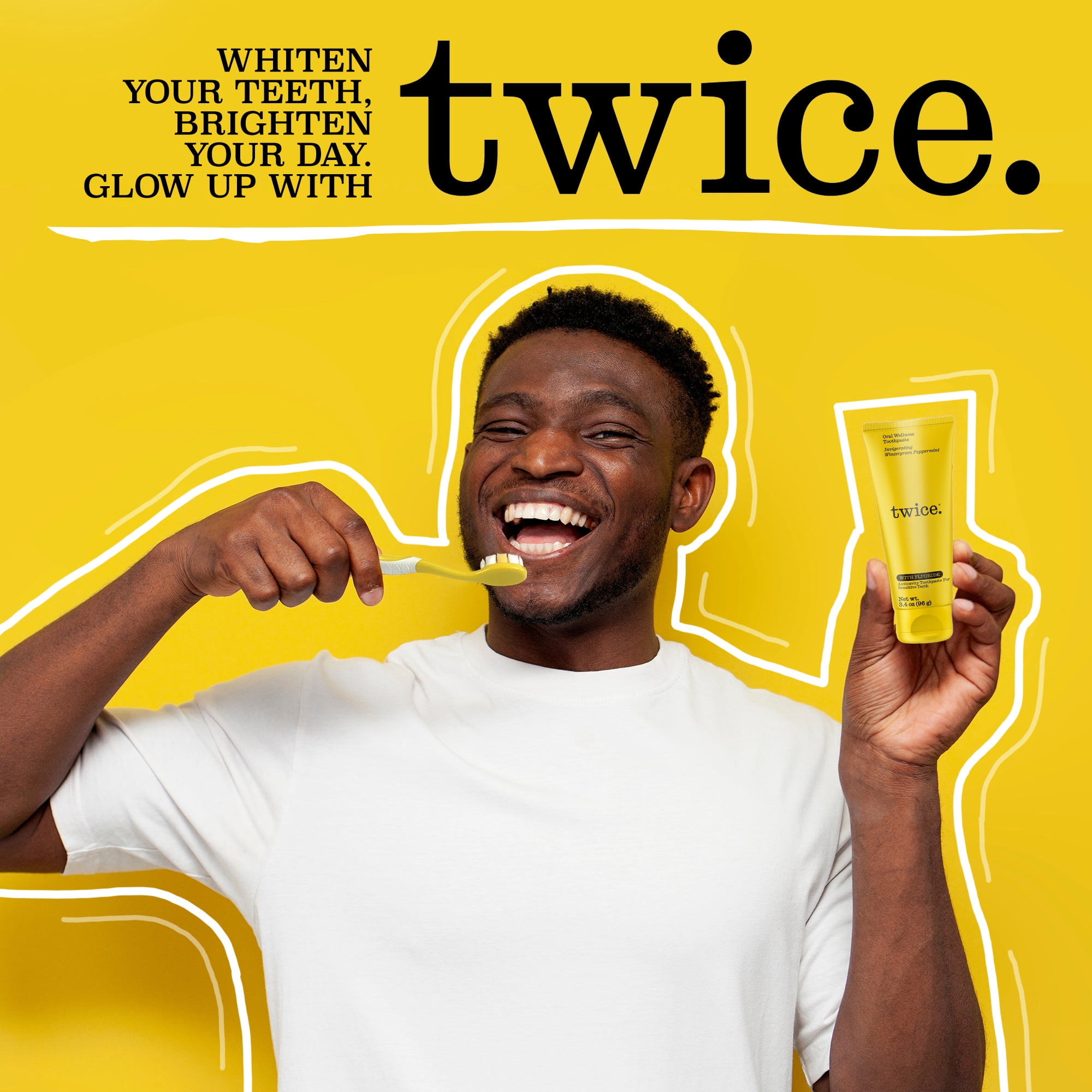 (2 pack) Twice Naturally Whitening Fluoride Toothpaste - Invigorating Wintergreen/Peppermint - 3.4oz
