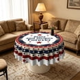 thumbnail image 6 of 4Th Of July Tablecloth 60 Inch Round, Patriotic Memorial Day Print Flowers Decorations For Home Table Cloth, Independence Day Blue Seasonal Decor Tablecloths Polyester For Picnic Party Supplies, 6 of 6