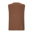thumbnail image 6 of aohooy Womens Sleeveless Linen Button Down Shirts Plus Size Cotton Gauze Tank Tops V Neck Dressy Casual Work Top and Blouse 2026 Coffee,S, 6 of 9