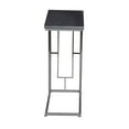 thumbnail image 6 of DecMode 19" x 26" Black Metal C-Shaped Accent Table with Black Metal Base, 1-Piece, 6 of 12
