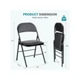thumbnail image 3 of Folding Chair 4 Pack, Leather Padded Folding Chairs, Sturdy Metal Foldable Chairs, Easy To Use And Store, Outdoor And Indoor, For Home, Office, Party, Comfy, 3 of 15
