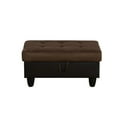 thumbnail image 2 of 34 in. W Brown Cotton Rectangle Ottoman with Storage, 2 of 5