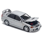 Mitsubishi Lancer Evolution IV RHD (Right Hand Drive) Steel Silver Metallic 1/64 Die Cast Model Car by Pop Race