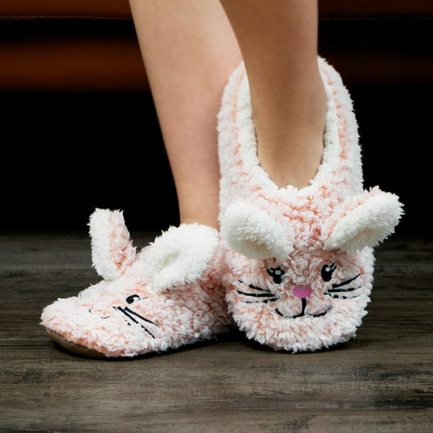 Fuzzy animal slippers clearance