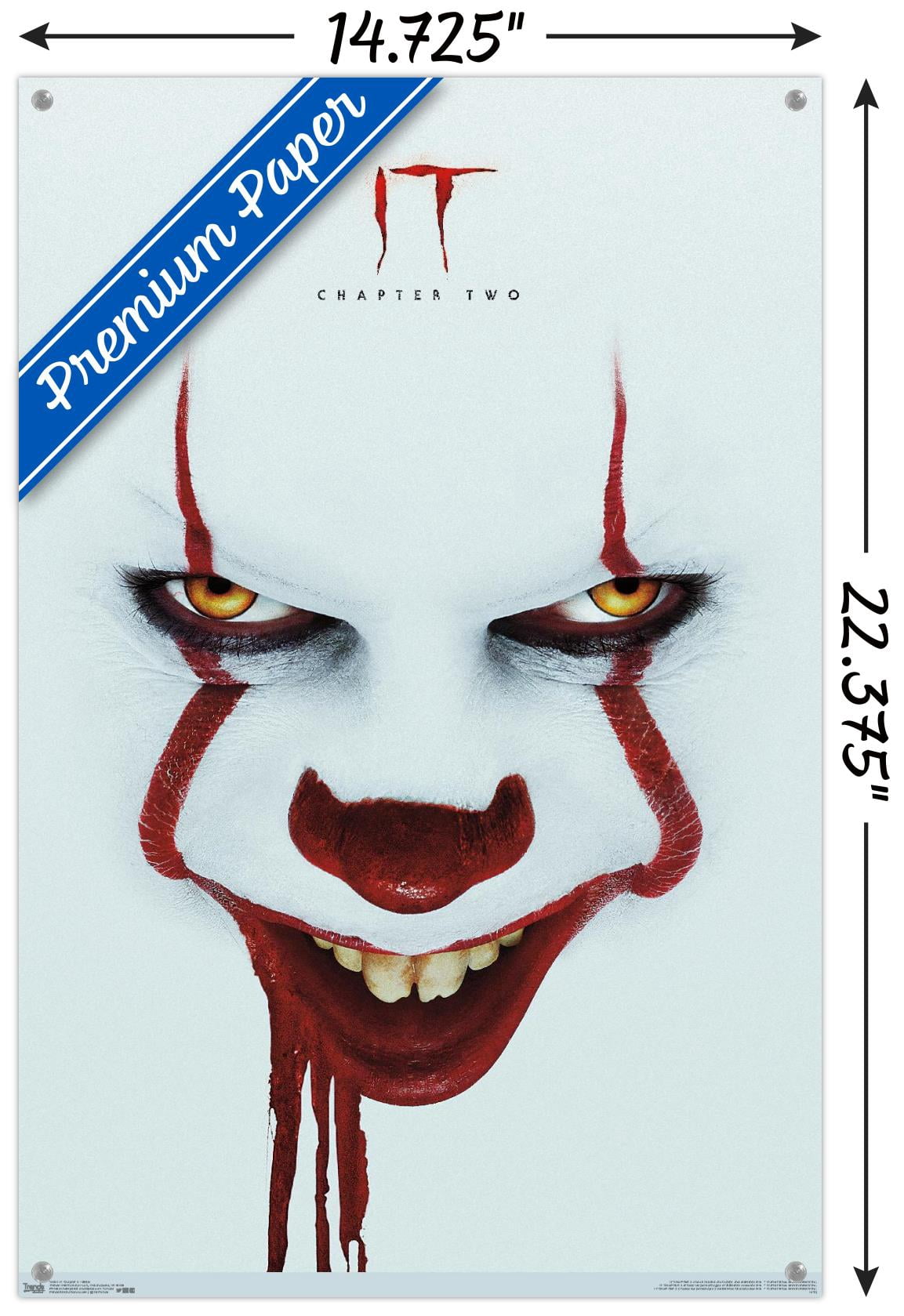 IT: Chapter 2 - Smile One Sheet Wall Poster with Push Pins, 14.725" x 22.375"