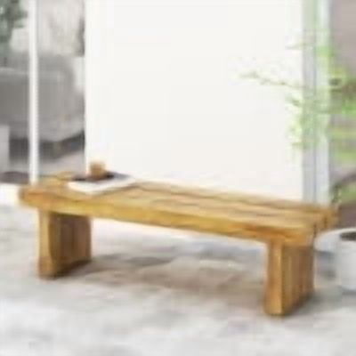 Outdoor Garden Rest Bench, Acacia Wood Outdoor Leisure Seat for Patio Garden, Teak