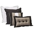 thumbnail image 5 of Loft 8-Piece Luxury Striped Comforter Set (King, Black/Gray/White), 5 of 7