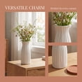 thumbnail image 5 of REGALWOVEN Small Ceramic Bud Vase Modern Cylinder Vase, Matte Ribbed Decorative Flower Vase for Desktop, Boho Home Decor White 2.4"L x 2.4"W x 5.1"H, 5 of 6