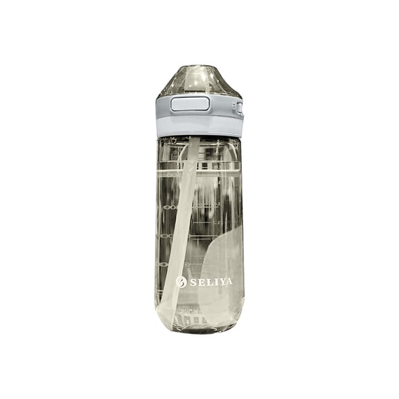 Beautynvta Water Bottles, 25 oz Large Capacity Water Cup with Lid, Capacity Marks and Straw, Leak Proof Gym Bottle for Fitness Sports & Outdoors, White