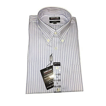 Mens Traditional Fit Non-Iron Button Down Collar Dress Shirt (L 16 x