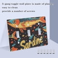 thumbnail image 3 of Yayeee Toggle Light Switch Wall Plate 2-Gang 4.56"x4.48" Decorative Outlet Cover, Black Sardines Pattern, 3 of 7