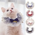 thumbnail image 2 of Reheyre Adjustable Rope Tie Pet Collar with Bells - Cute Cat and Dog Lace Collar Bib for New Year, 2 of 8