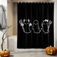 thumbnail image 2 of Shower Curtains for Bathroom-72"x72",Halloween Funny Ghost with Forks Waterproof Bath Curtain Grommet Shower Curtain Set with Hooks, 2 of 9
