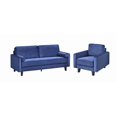 thumbnail image 1 of Topline Home Furnishings 2-piece Set: Sofa & Chair, Blue Velvet, 1 of 5