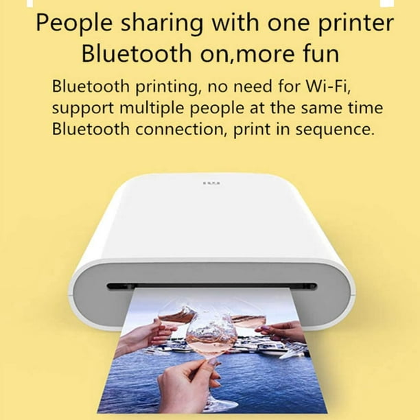 Xiaomi HD Wireless Bluetooth Portable Pocket Instant Printer Full Color  Prints Compatible iOS & Android Devices (Blanc) 