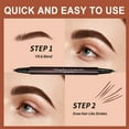 thumbnail image 2 of Waterproof Microblading Eyebrow Pen 2-in-1 Ended Eyebrow Pen 4-Fork-Tip Brush-Tip For Natural Hair-Like Brows Eyebrows Makeup 2ml, 2 of 7