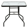 thumbnail image 1 of Patiojoy Table de Patio Carré de 32 Pouces Cadre en Acier Table à Manger Mobilier de Patio Dessus en Verre, 1 of 7