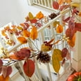 thumbnail image 4 of Thanksgiving Garland With Pumpkin and Pine Cone, Hanging Autumn Leaf Decor for Door, Wall, Staircase, Porch, Balcony, Fireplace - Fall Indoor Decor, 4 of 8