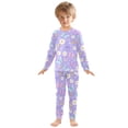 thumbnail image 3 of Butterfly Daisy Pattern Cotton Pajamas 2 Piece Set Sleepwear Soft and Comfortable Homewear Nightwear, 3 of 7