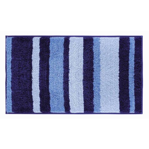 InterDesign Microfiber Stripes Bathroom Shower Rug, 34"x 21"