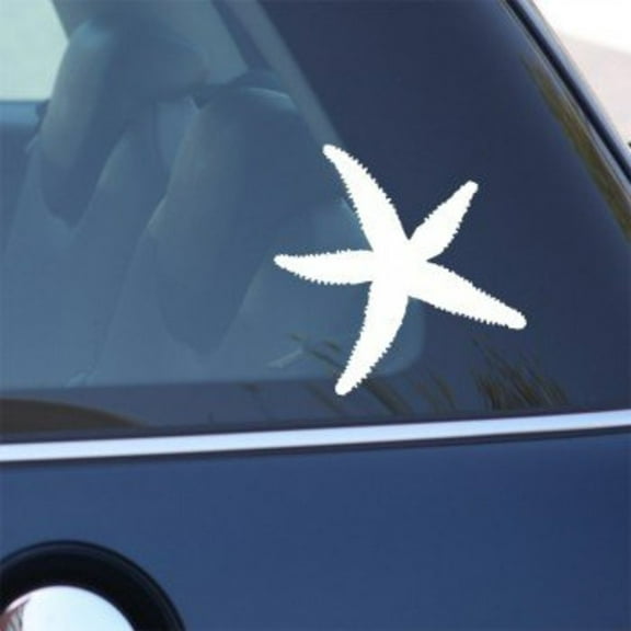 Starfish Sticker, Vinyl Decal, Star Fish, For car, window, laptop, wall. 5-Inches X 5-Inches | White Vinyl Decal