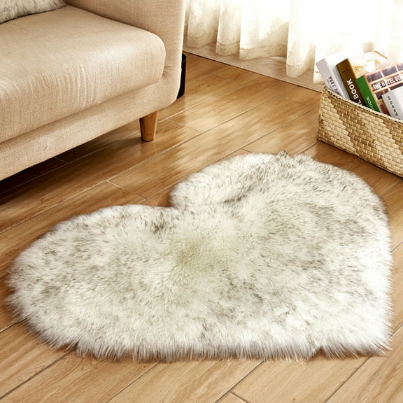 BVXEEP Bath Mats for Bathroom, Wool Imitation Sheepskin Rugs Faux F Ur Non Slip Bedroom Carpet Mats