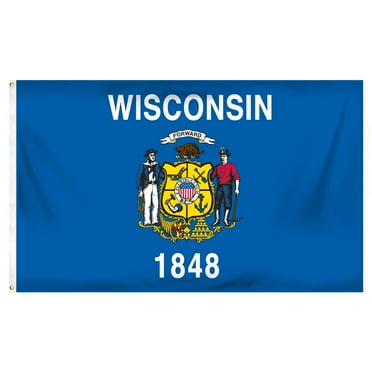 Wisconsin flag 3 x 5 feet Super Knit polyester