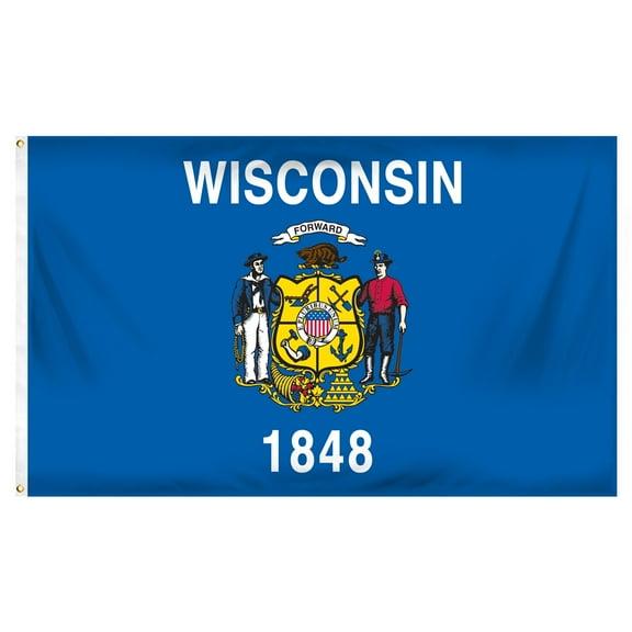 Wisconsin flag 3 x 5 feet Super Knit polyester