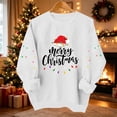 thumbnail image 2 of NSLGXD Womens Graphic Sweatshirt Crewneck Long Sleeve Pullover Merry Christmas Santa Hat Print Casual Holiday Top XS-2XL, 2 of 8