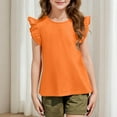 thumbnail image 7 of tarylea Toddler Clothes Girls Tank Tops Ruffle Cap Sleeveshirts Crewneck Solid Color Summer Tees, 7 of 7