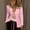 01 Pink, variant on Women's Ruched 3/4 Sleeve Blazers Lightweight Slim Fit Jackets with Padded Shoulder for Business Casual