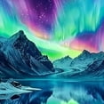 thumbnail image 6 of Acheng Aurora Borealis Space Art Round Tablecloth 100% Polyester Table Cover 31-35, 6 of 8