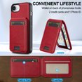 thumbnail image 4 of Allytechgroup Case for iPhone 16e, PU Leather 2 In 1 Wallet Stand Case with Detachable Card Holder Support Wireless Charging Shockproof Magnetic Back Cover for iPhone 16e, Red, 4 of 9